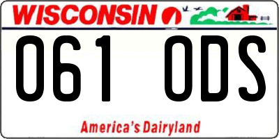 WI license plate 061ODS