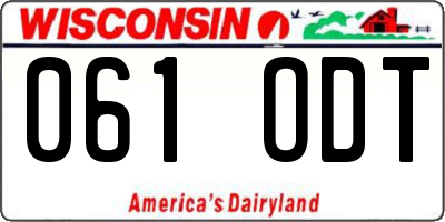 WI license plate 061ODT