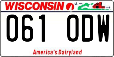 WI license plate 061ODW