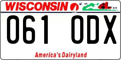 WI license plate 061ODX