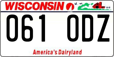 WI license plate 061ODZ