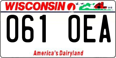 WI license plate 061OEA