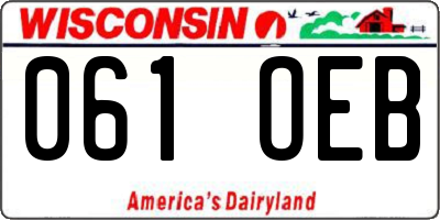 WI license plate 061OEB