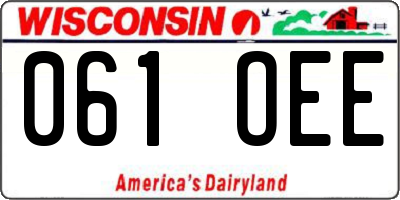 WI license plate 061OEE