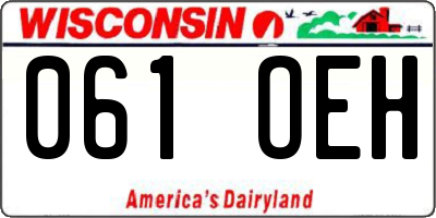 WI license plate 061OEH