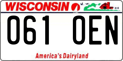 WI license plate 061OEN