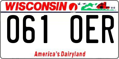 WI license plate 061OER