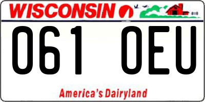 WI license plate 061OEU