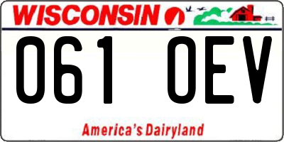 WI license plate 061OEV
