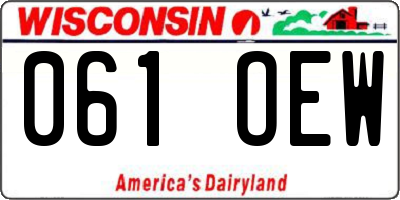 WI license plate 061OEW