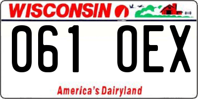 WI license plate 061OEX