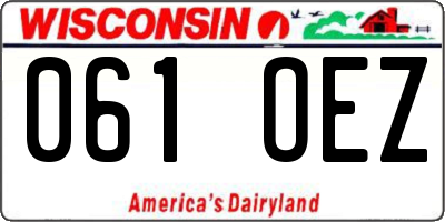 WI license plate 061OEZ