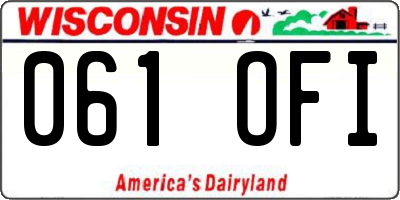 WI license plate 061OFI