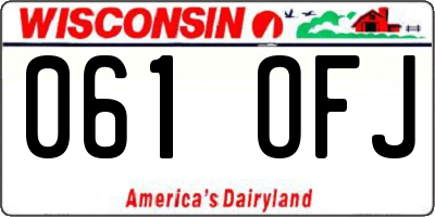 WI license plate 061OFJ