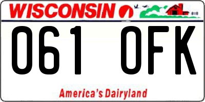 WI license plate 061OFK