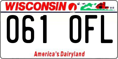 WI license plate 061OFL