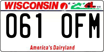 WI license plate 061OFM