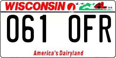 WI license plate 061OFR