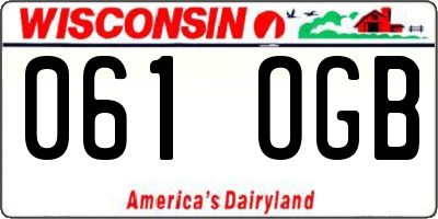 WI license plate 061OGB