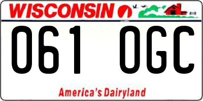 WI license plate 061OGC