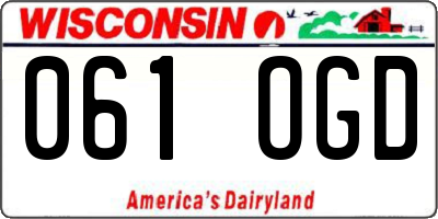 WI license plate 061OGD