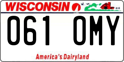 WI license plate 061OMY