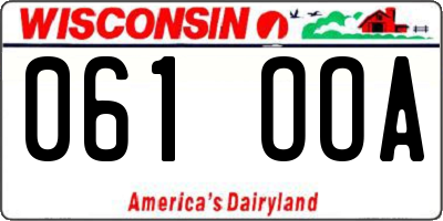 WI license plate 061OOA