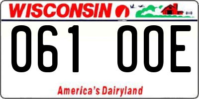 WI license plate 061OOE