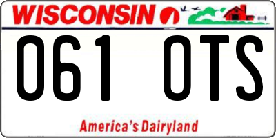 WI license plate 061OTS