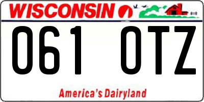 WI license plate 061OTZ