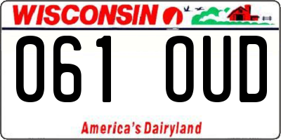 WI license plate 061OUD