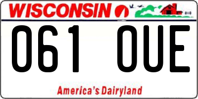 WI license plate 061OUE
