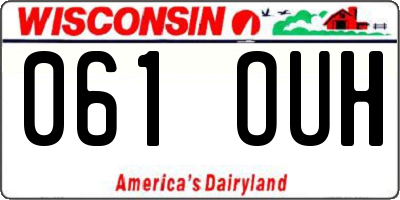 WI license plate 061OUH