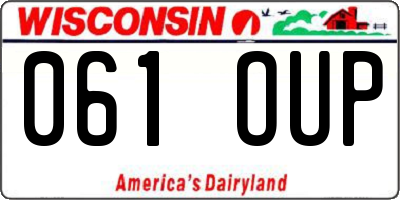 WI license plate 061OUP