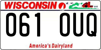 WI license plate 061OUQ
