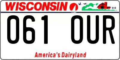 WI license plate 061OUR