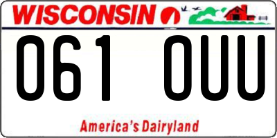 WI license plate 061OUU