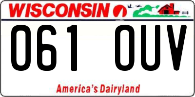 WI license plate 061OUV