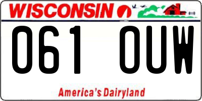 WI license plate 061OUW
