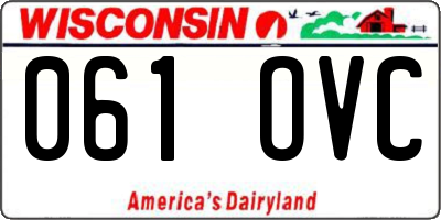 WI license plate 061OVC