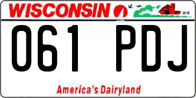 WI license plate 061PDJ