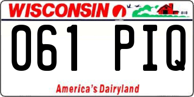 WI license plate 061PIQ