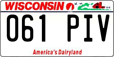 WI license plate 061PIV