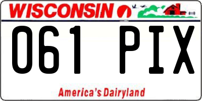 WI license plate 061PIX
