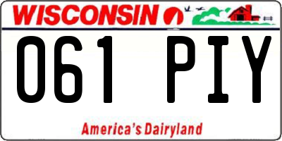 WI license plate 061PIY