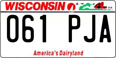 WI license plate 061PJA