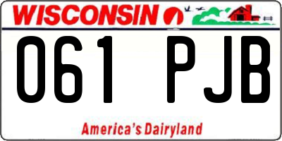 WI license plate 061PJB