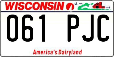 WI license plate 061PJC