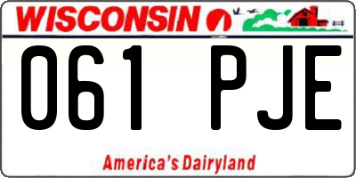 WI license plate 061PJE