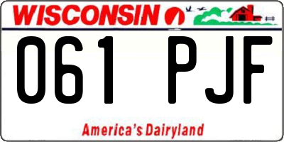WI license plate 061PJF